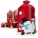 Produktbild com-four® XXL Geschenksack für Weihnachten mit Schneemann-Motiv - Nikolausbeutel zum Befüllen - Weihnachtssack - Gabenbeutel für Weihnachtsmannkostüm und X-Mas-Dekoration