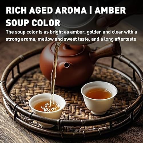 Pu-Erh Tea, 2015 Aged Pu-Erh Tea Brick Gift Box,Ripe Fermented Dark Puer, 50g x 8 Individually Boxed, Chinese Compressed Puerh, Premium Holiday Present