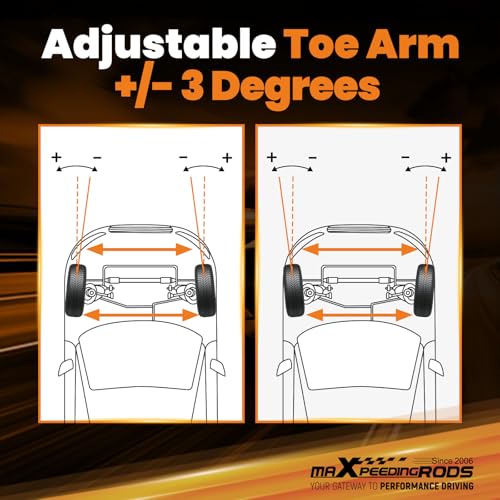 Bras de commande arrière maXpeedingrods avec réglage d'orteil de +/-3°