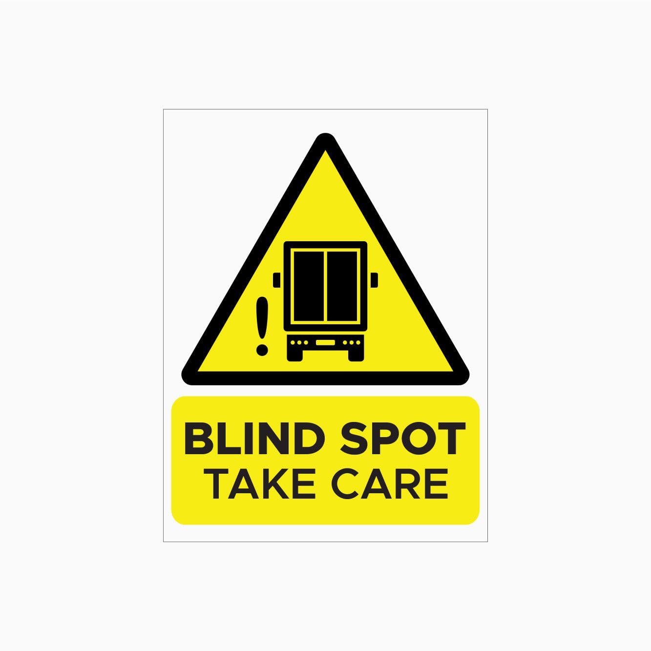BLIND SPOT - TAKE CARE Sign, 12x8 Metal Tin Sign, Blind spot, stay alert.