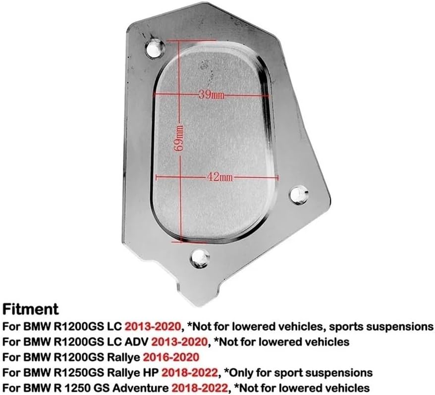Motorcycle Foot Plate Pad for B&MW R1200GS R1250GS R 1200 1250 GS Adventure ADV LC GSA 2021 Motorcycle Accessories CNC Kickstand Side Stand Enlarger Pad
