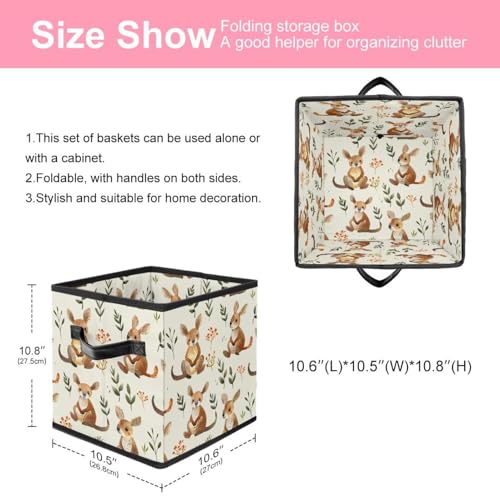 Boîte de rangement avec double poignées panier pliable pour étagère - 3