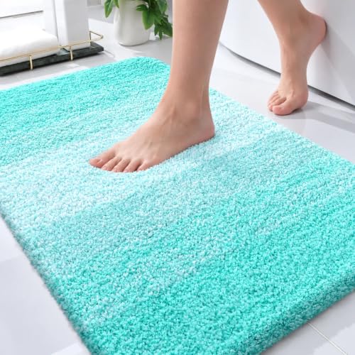 OLANLY Small Bathroom Rugs 24x16, Extra Soft Absorbent Microfiber Bath Rugs