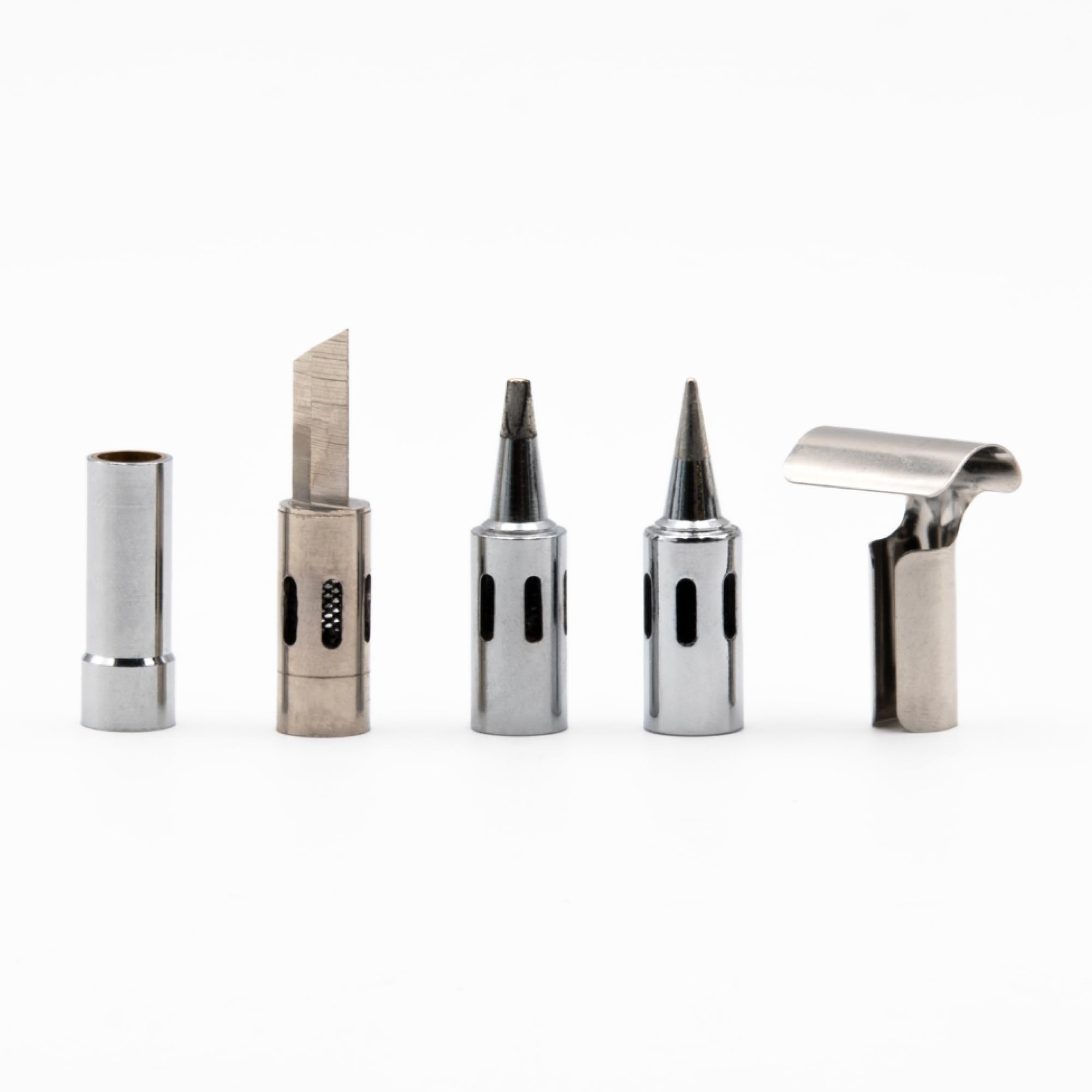 Iroda Solderpro 50K Spare Soldering Tips Set For Butane Soldering Iron Includes Conical Tip, Chisel Tip, Hot Knife tip, Heat Blower, Deflector