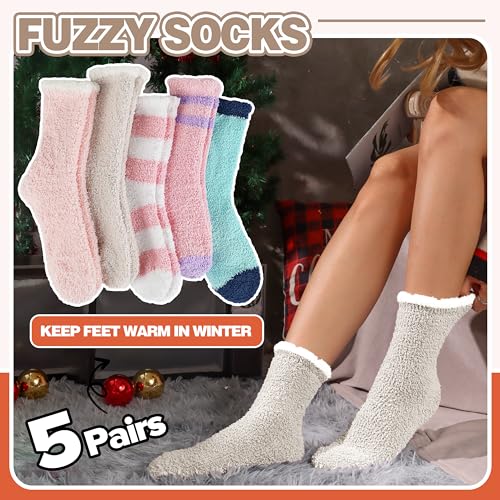 Image of Fuzzy Socks Fluffy Thick Warm Winter Soft Cozy Plush Sleep Home Fleece Cabin Soft House Socks for Women Men