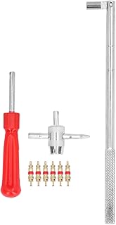 Conjunto de ferramentas extrator de haste de válvula de pneu, extrator de haste de válvula de pneu com removedor de núcleo de válvula de cabeça única, ferramenta de reparo de pneu 4 em 1 e núcleo de válvula de latão 6pcs