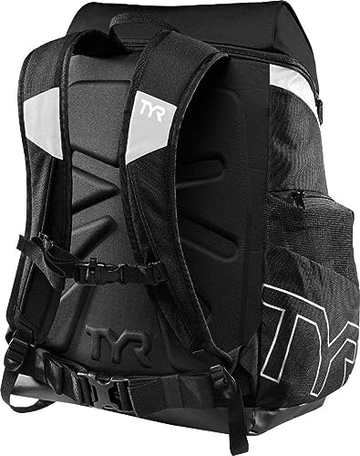 Image of TYR Adult Alliance 45L Athletic Swim and Gym Backpack - White /Black