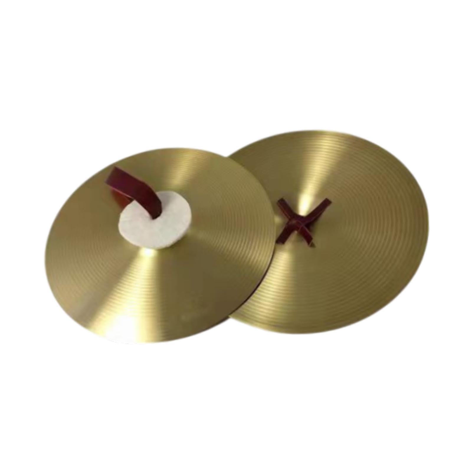 2 Piezas Platillo Crash Címbalo Manual Percusión Rítmica Instrumento Musical Aleación Robusta con Correa Resistente Adecuado para Ejercicios Musicales, 16 Inch
