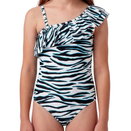 Image of Kanu Surf Girls Morgan Floral Ruffle 1-Shoulder 1-piece Swimsuit