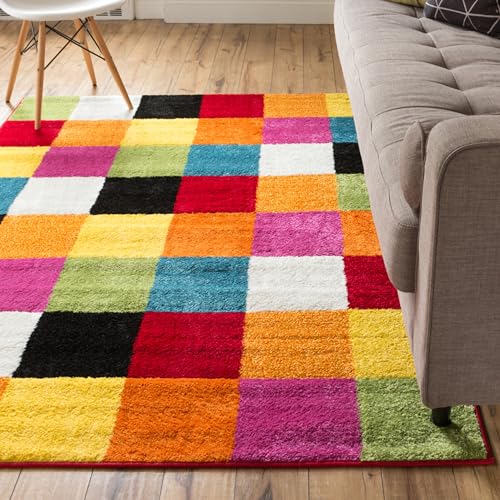 Well Woven Modern Rug Squares Multi Geometric 5' x...
