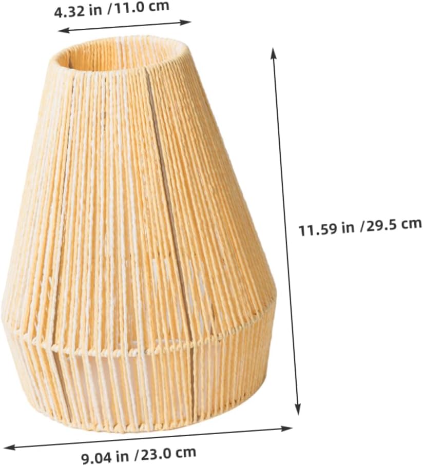 Style Paper Rope Ceiling Lamp Shade Decorative Hanging Lampshade for Chandelier Easy to Install Vintage Woven Design for Bedroom Living Restaurant