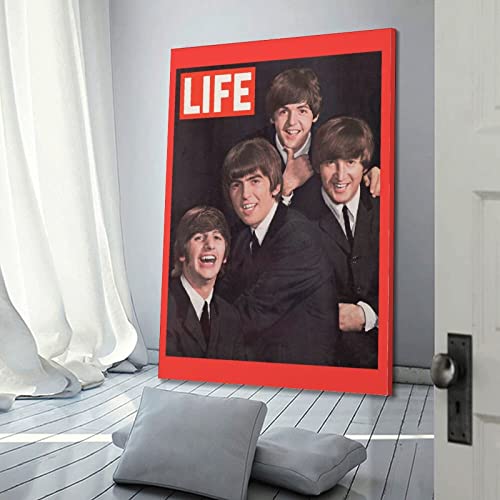 Poster décoratif sur toile pour chambre à coucher et chambre à coucher des Beatles (50 x 75 cm) - Les Beatles, Paul McCartney, John Lennon, RIngo Starr, George Harrison Poster décoratif sur toile pour chambre à coucher et chambre à coucher des Beatles (50 x 75 cm) – Image 4