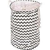 TOBBOMEY Cesto Ropa Sucia Plegable de Tela Doble Asa Cesta Grande de 40 CM de Diámetro y 50 CM de Alto Organizador Portátil para Dormitorio y Almacenamiento Diario