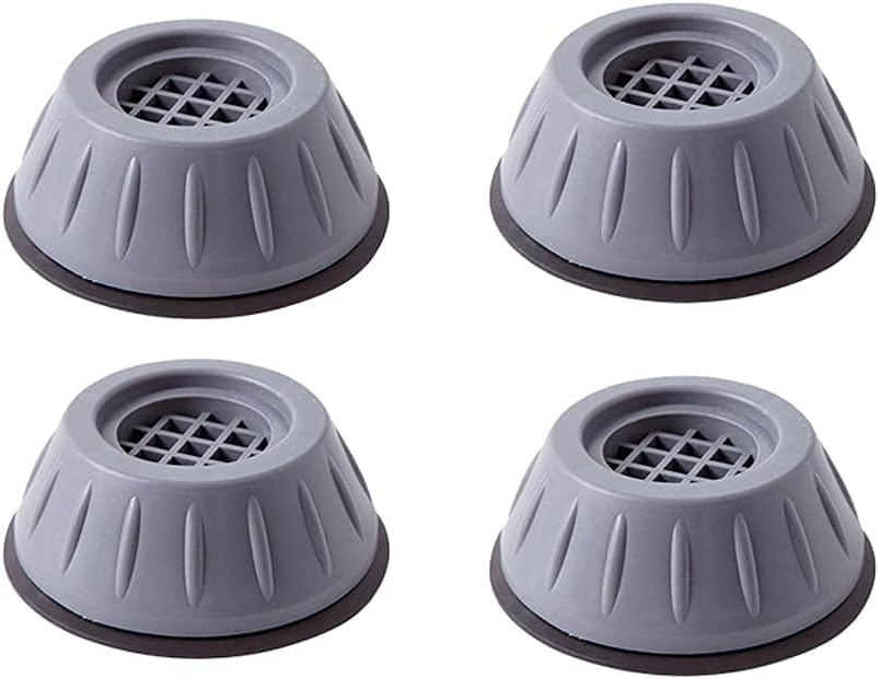 Dhananjay Washing Machine Stand Refrigerator Stand with Anti Vibration Pads with Suction Cup Kitchen Accessories Items Washer Dryer Furniture Stand (Grey (Round) with Anti Slip pad)