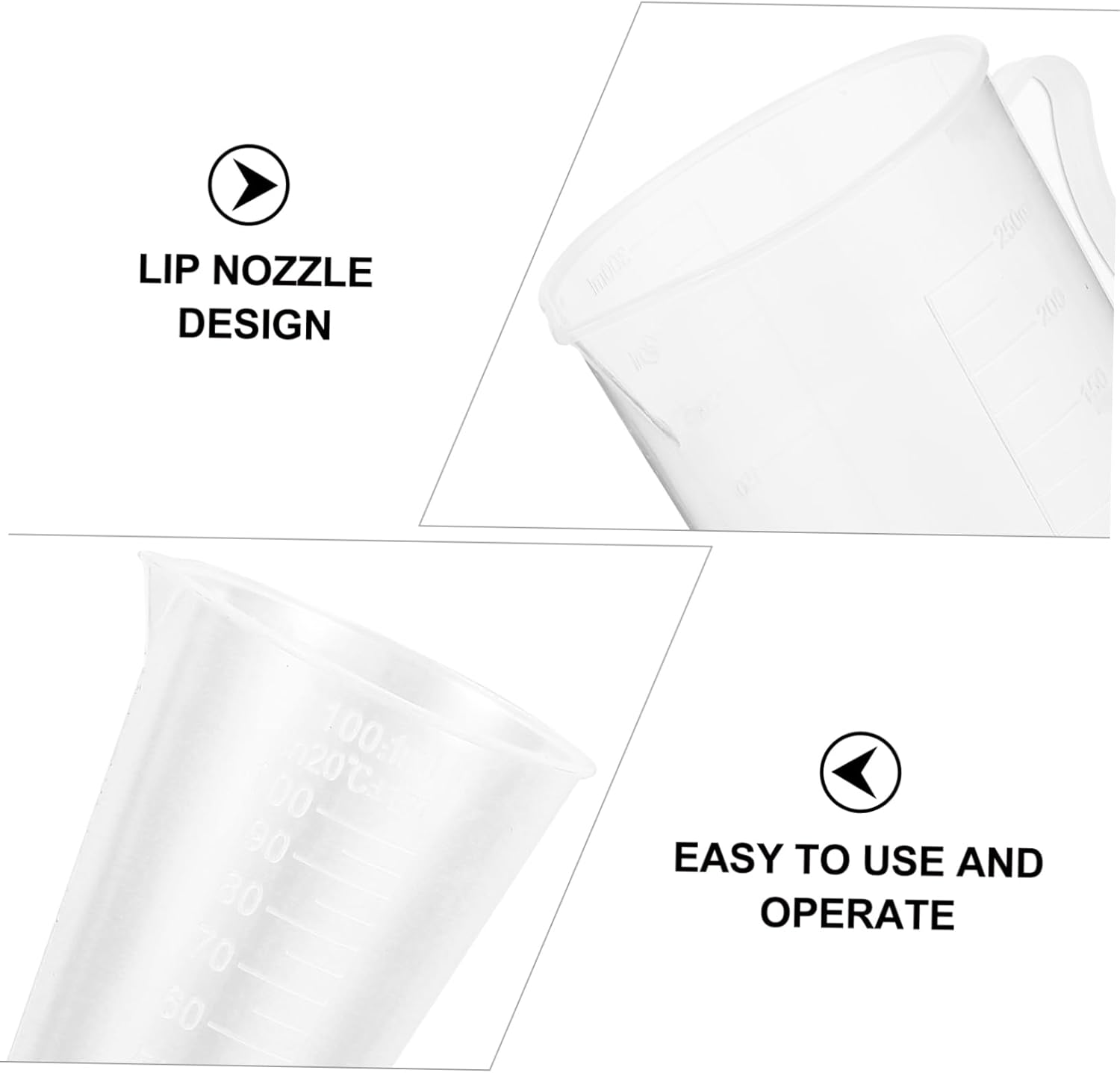Practical Measuring Cups Scale 12pcs Plastic Kitchen Cups Non Skid Baking Tools for Cooking
