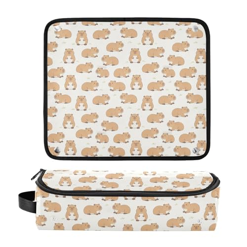 Estuche de viaje 2 en 1 para plancha y rizador con almohadilla resistente al calor y organizador portátil para herramientas de peinado miniatura 3