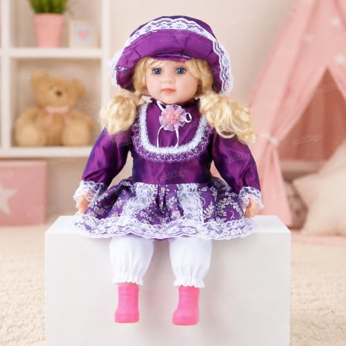 Image of Zest 4 Toyz Musical Doll Singing Rhyming Soft Stuffed Push Touch Sensors Doll Toy for Baby Girl - Purple