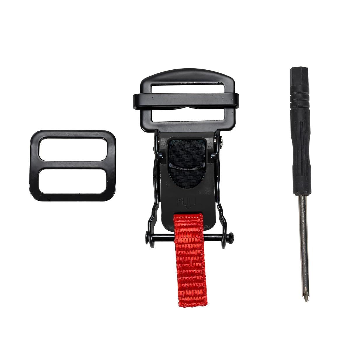 Mandark Quick Release Motorcycle Helmet Buckle Kit, Motorbike Ratcheted Helmet Chin Strap Up to 1", Motorbicycles Helmets Accessories with D-ring, Compatible with Half, 3/4, Full Face (Black)