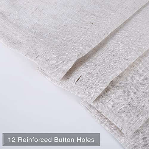 Homerry Grey And White Button Shower Curtains Rustic Country Color Block Linen Blend Fabric Water Resistant Farmhouse Shower Curtain For Bathroom Washable, 72W X 72L, Grey/White #TOP1