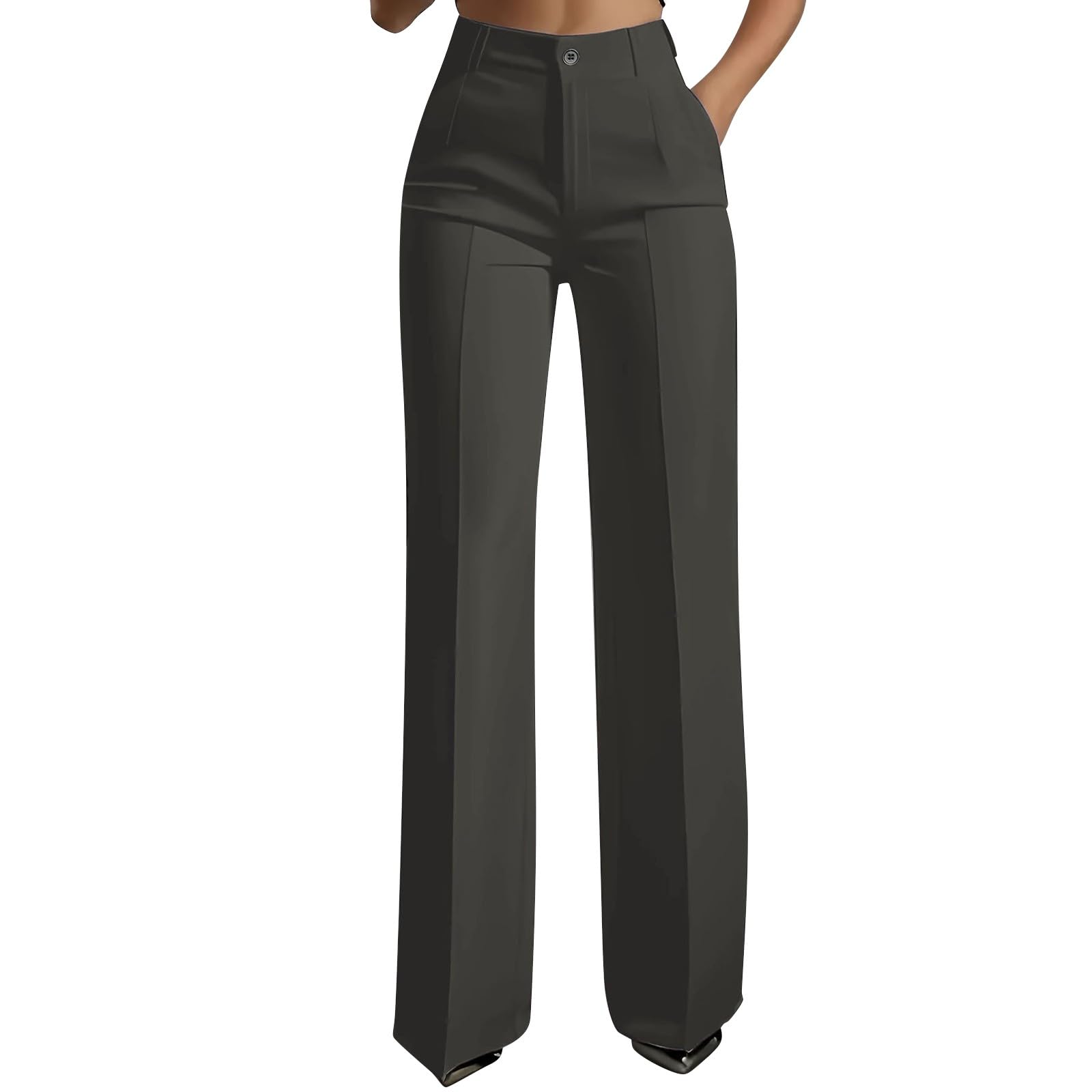 Dress Pants for Women Trendy 2026 High Waist Stretchy Work Pants Business Casual Straight Leg Trousers with Pockets — view 8