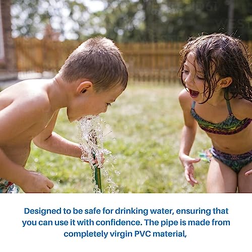 Image of ecofynd 15 Meter /50 Feet, 1 /2 Inch Flexible PVC Yellow Water Pipe, Heavy Duty Long Pipes with Tap Hose Connectors, Home Garden, Car Wash, Floor Clean, Park Cleaning, Outdoor Indoor Use