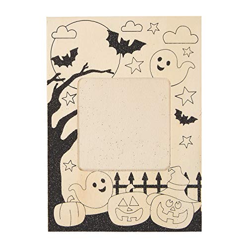 Color Your Own Wood Glitter Halloween Frame - Crafts for Kids and Fun Home Activities