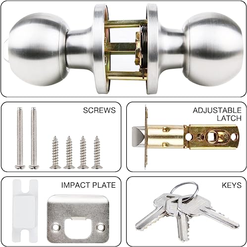 Gschengzhi GSCZ-ST-ET-2 Door Knob With Key For Bedroom Door Locks With Keys, Stainless Steel Doorknob thumb #2
