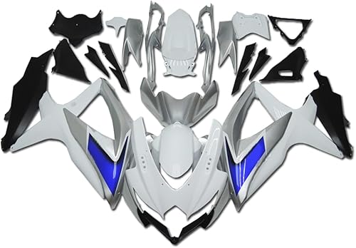 Carenado de carrocería de plástico plateado blanco negro apto para Suzuki 2008 2009 2010 GSXR 600 750 Molde de inyección ABS Nuevo Aftermarket Kit