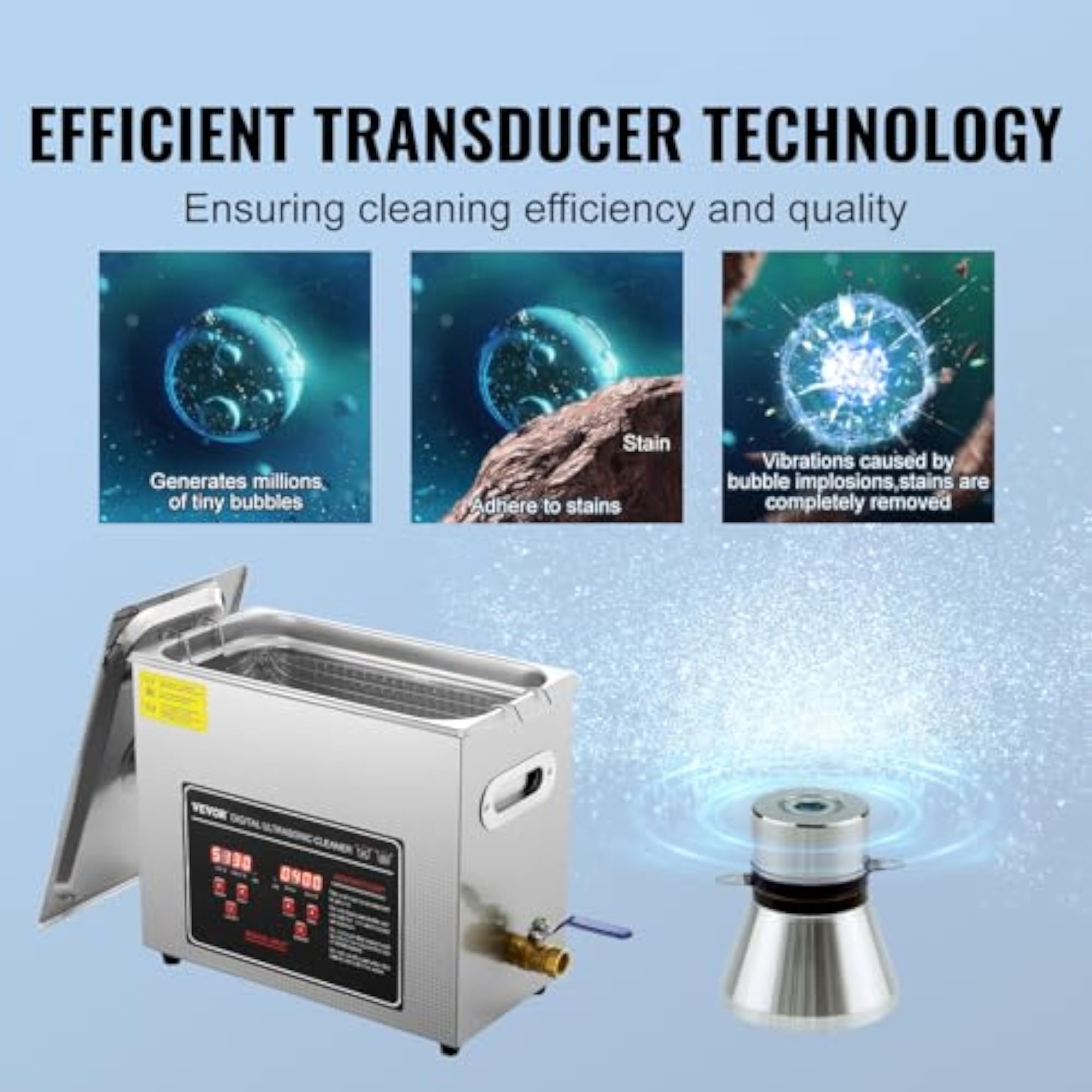 Professional Ultrasonic Jewelry Cleaner with Digital Timer