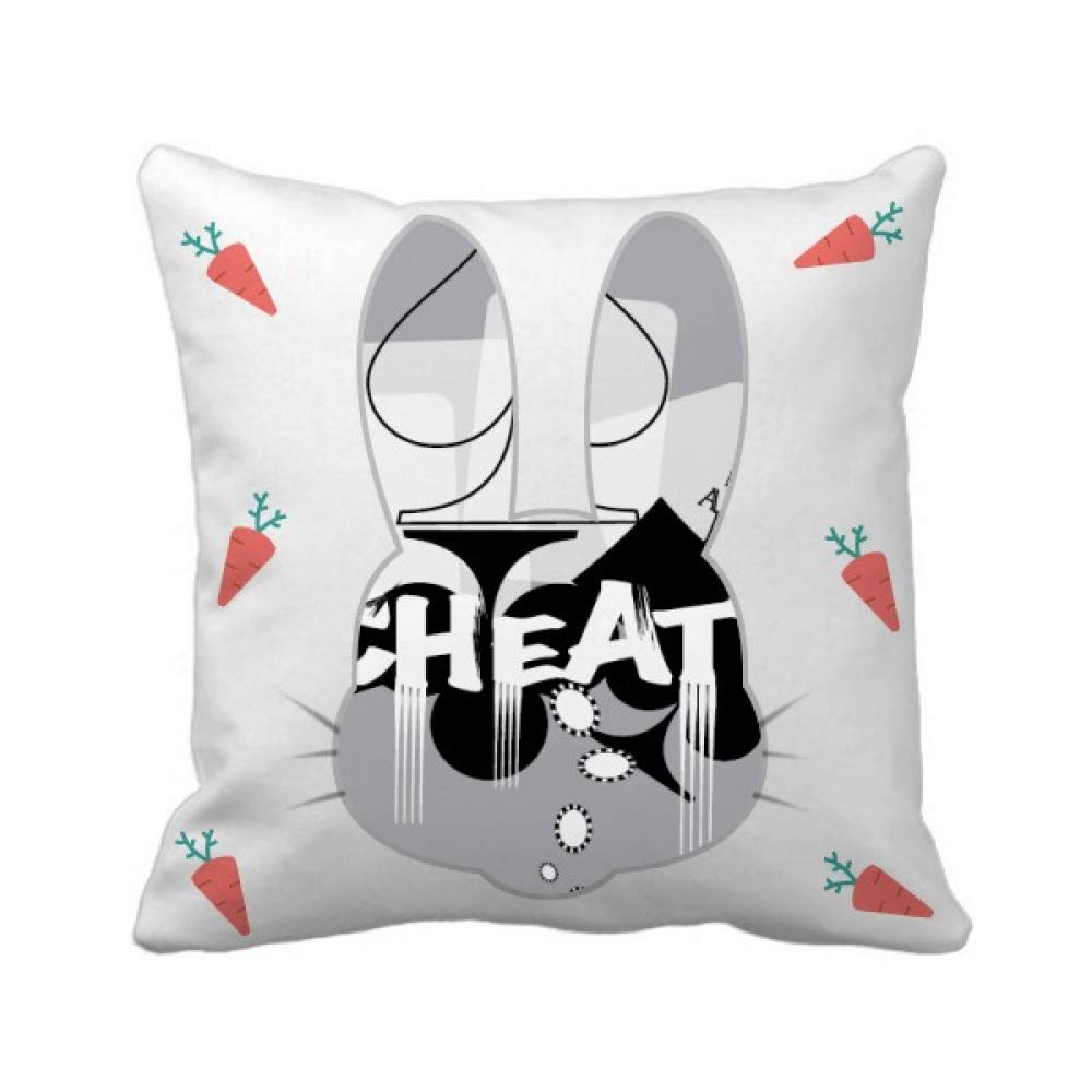Couverture et coussin carré Cartes Coeur de Jouer 2-en-1 au motif lapin