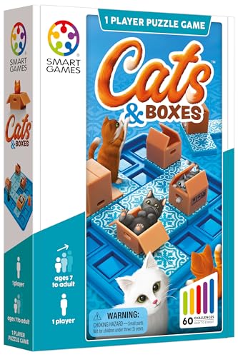 smartgames cats amp boxes travel game with 60 challenges for ages 7-adult