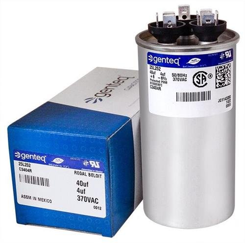 (2) Pack - Lennox PartsPlus - 40 + 4 uF MFD x 370 VAC Genteq Replacement Dual Capacitors Round # C3404R/25L252