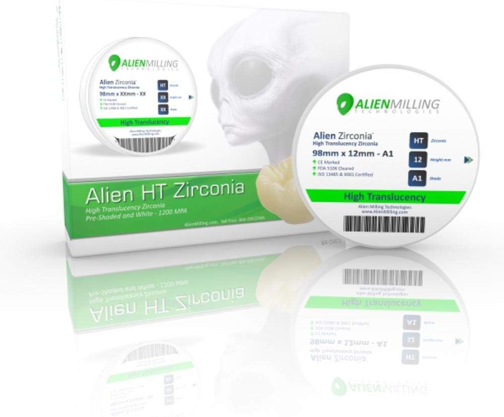 Alien™ 98mm High Translucency Dental Zirconia Disc Blocks Pre-Shaded