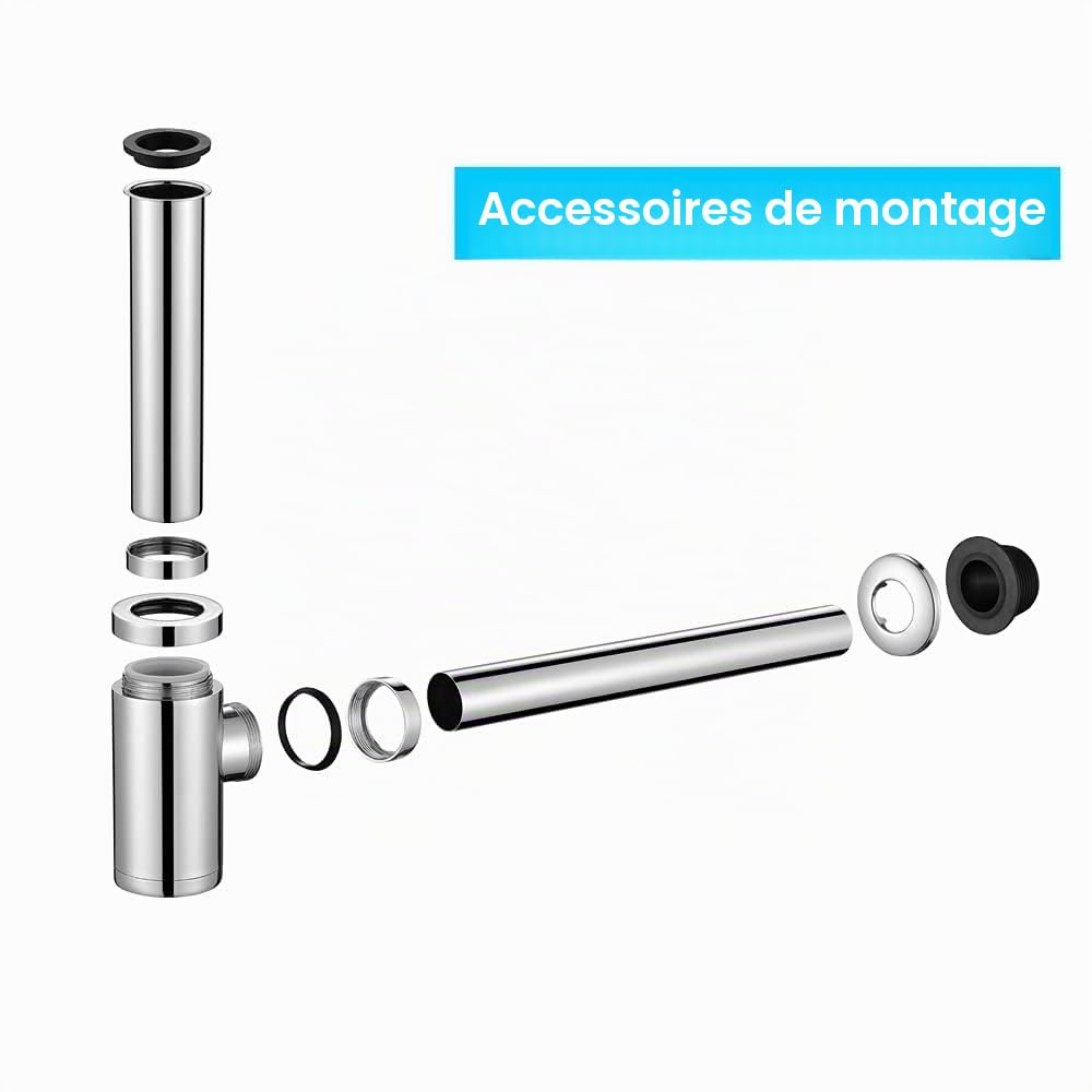 ONECE Siphon de Lavabo 1-1/4"x32 mm Universel Tube de Siphon Réglable en Hauteur Anti-Odeurs, Haute Qualité pour Lavabo Evier | Tube de Siphon Réglable en Hauteur Anti-Odeurs, Haute Qualité pour Lavabo Evier