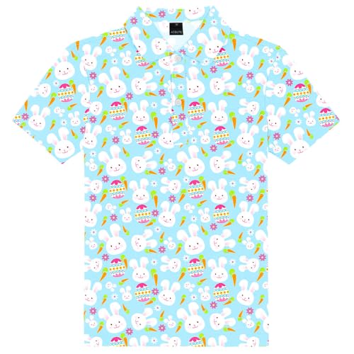 Image of AOBUTE Kids 4th of July Polo American Flag Short Sleeve Button Down Shirts Tops 3-14 Years