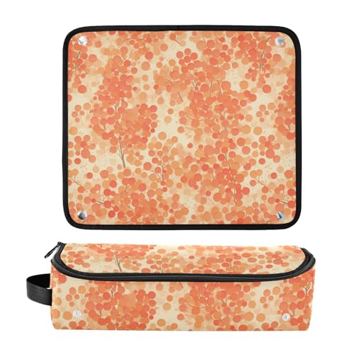 Organizador de herramientas para cabello Red Dots 2 en 1 con tapete removible resistente al calor para planchas, rizadores y alaciadores, maletín de viaje para mujeres miniatura 3