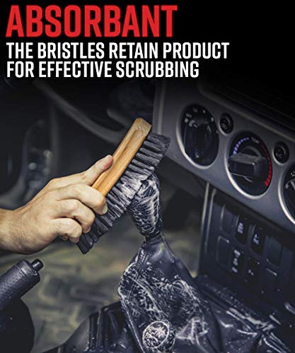 Adam’s Cockpit Detailing Brush - Car Cleaning Brush | Scrub Brush For Interior Leather Cleaner Carpet Upholstery Fabric Shoe Sofa Shower Bathroom Pet | Car Wash Kit - Car Cleaning Supplies #TOP4