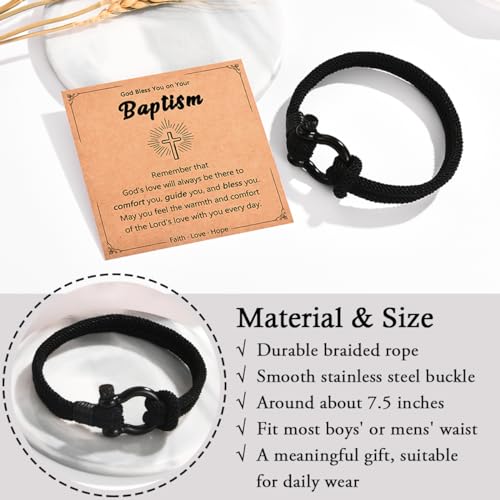 Leyung Baptism Gifts For Boys Catholic, Baptism Favors Decorations Baptive Bracelet For Boys Men thumb #3
