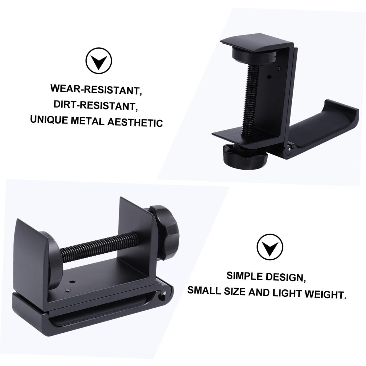 Gatuida 2pezzi Portacuffie Da Scrivania Metallo Supporto Per Cuffie Creativo Compatibile Con Tutti Modelli Design Compatto e Leggero Nero