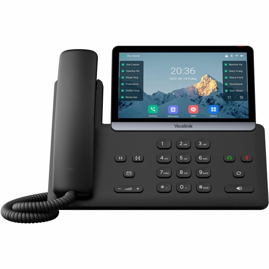 Yealink SIP-T77U â€“ 1301011 - Wi-Fi IP Phone - 16 SIP Accounts - 7-inch Color Touch Screen LCD Display - Dual-Port Gigabit Ethernet, PoE, Power Adapter Not Included