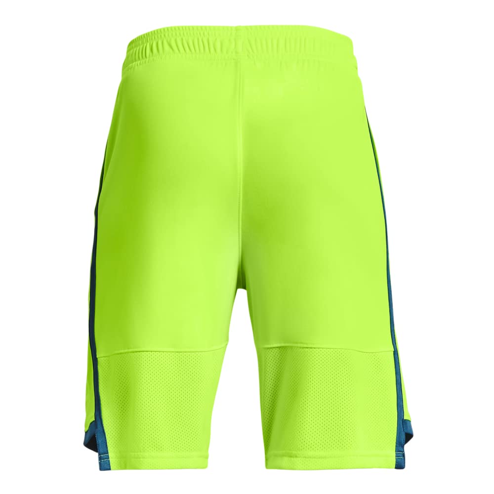Under Armour Boys' Standard Stunt 3.0 Shorts, (370) Lime Surge/Static Blue/White, Youth Medium