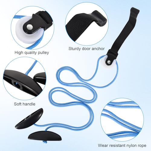 Schultertrainer Pulley Seilzug,Schulter Physiotherapie Seilzug,Fitness Gymnastik Seil mit Handgriffe und Befestigung,Shoulder Pulley für Training, Rehabilitation, Reha, Schulterbeweglichkeit