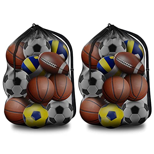 BROTOU Extra Large Sports Ball Bag Mesh, Basketball Bags Team Balls, Adjustable Shoulder Strap, Team...