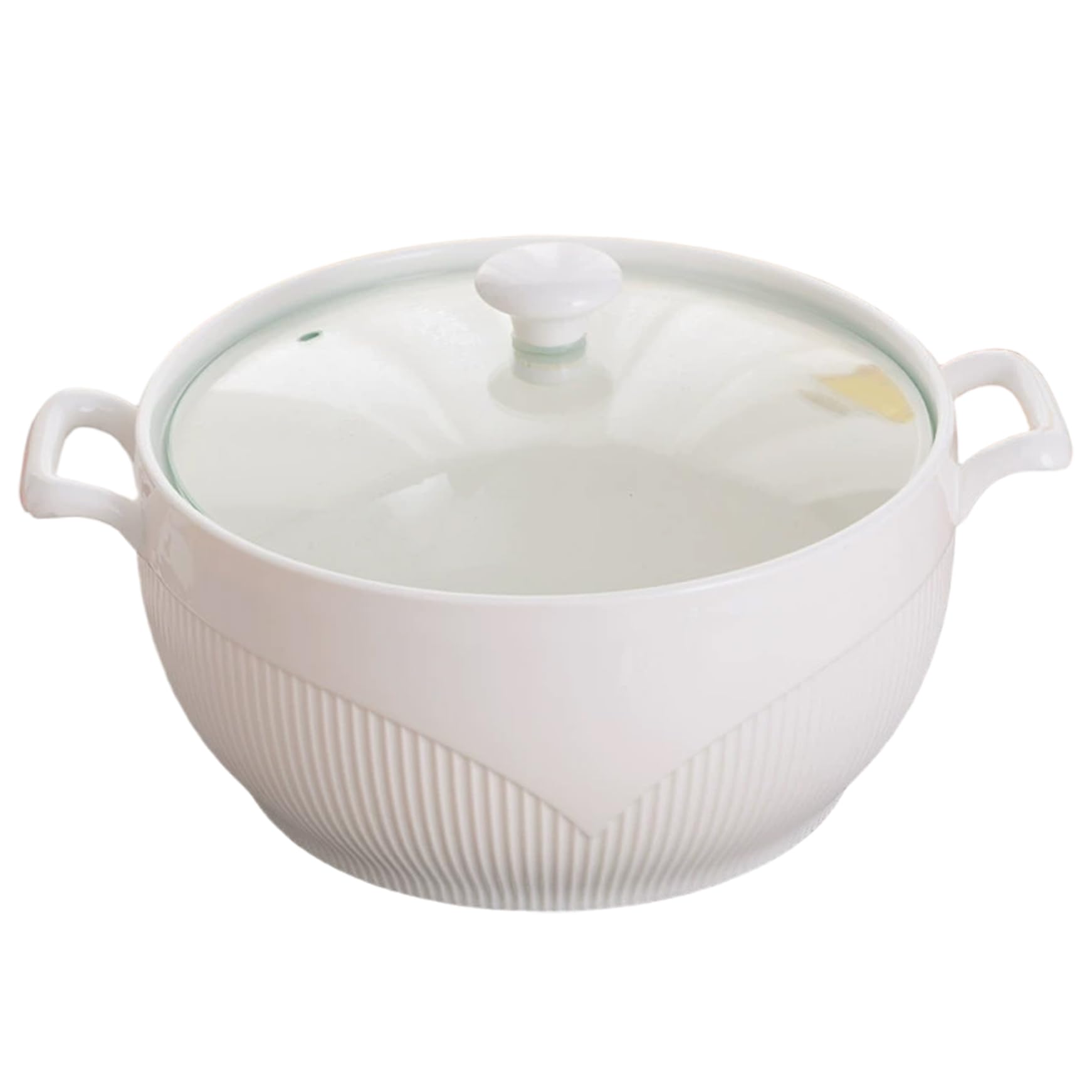 Zuppiera Rotonda in Ceramica da 2600 ml Ciotole da Portata con Coperchio, Ciotole per zuppa Resistenti al Calore con Manici, Adatte al microonde per ristoranti, cucine domestiche