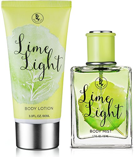 Beach Gal Lime Light Body Mist & Lotion Perfume Gift Set for Women 3 oz Lotion, 1.7 oz Spray