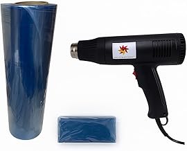 Aerostrovilos Shrink Heat Gun Kit (no extra heater coil) | 20 inch x 10m PVC Shrink + 2000W Heat Gun | for PVC Shrinking, Wrapping | Shrink Wrap, Paint Removal, DIY Projects