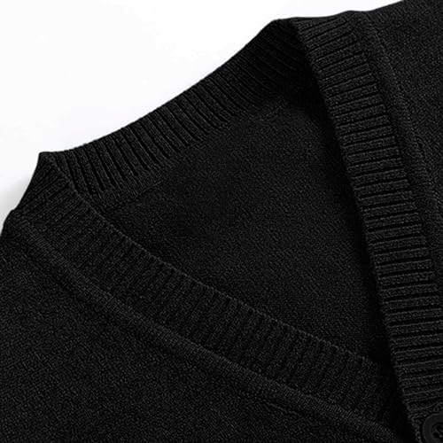 Boys' Long Sleeve V-Neck Classic Knit Cardigan Sweater Kids Toddler Basic Cotton Button Up Uniform Cardigan Outwear4