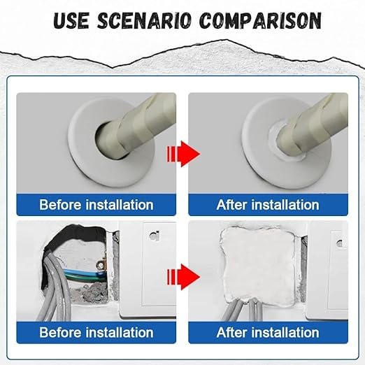 SWIMERO,Household Waterproof Sealant Mastic, Household Wall Hole Repair Mending Mud Sealant Sealing Repair, Fill Holes, Cracks, Gaps and Voids Around Windows, Doors, Pipes, Outlets, Vents. (1) 4