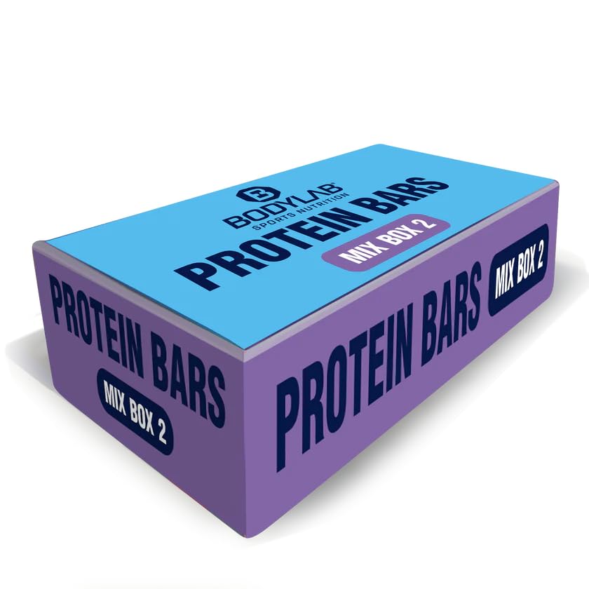 Bodylab24 Protein Bar Mix Box 2, mit 12 unterschiedlichen Proteinriegeln, Eiweißriegel zum Probieren und Verschenken, Low Carb High Protein Riegel