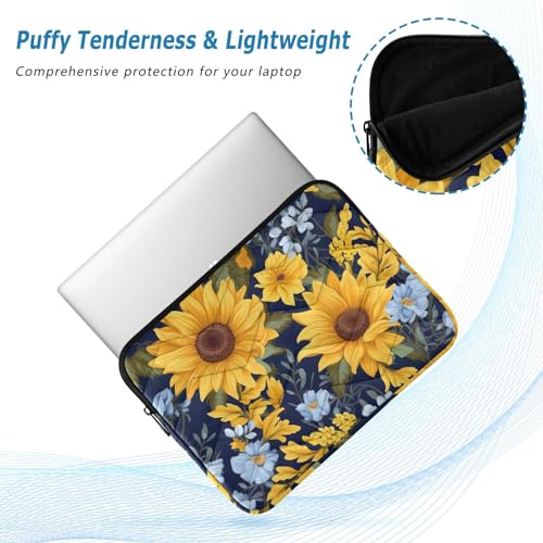 Funda para portátil 13-14 pulgadas con diseño Floral azul miniatura 5